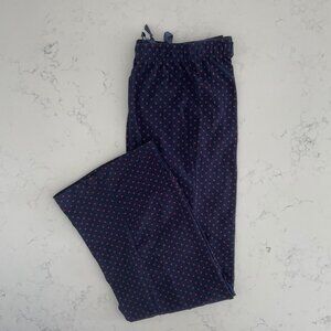 Tommy Hilfiger Pull On Elasticized Waist Polka Dot PrintPJ Bottoms Navy+Red Sz M